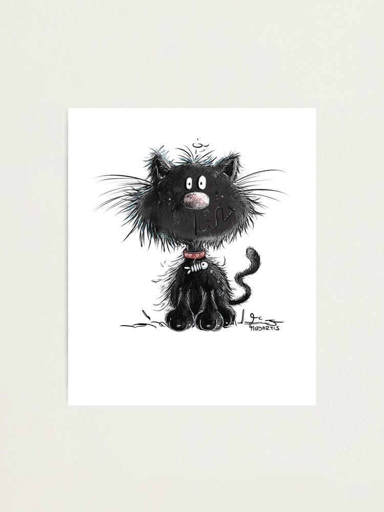Funny Black Cat Drawing
