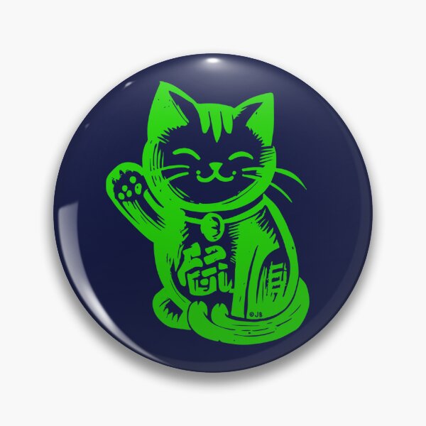 Item preview, Lucky Waving Cat - Green designed and sold by FunnehGacha.