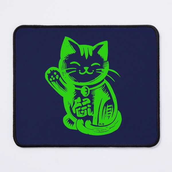 Item preview, Lucky Waving Cat - Green designed and sold by FunnehGacha.