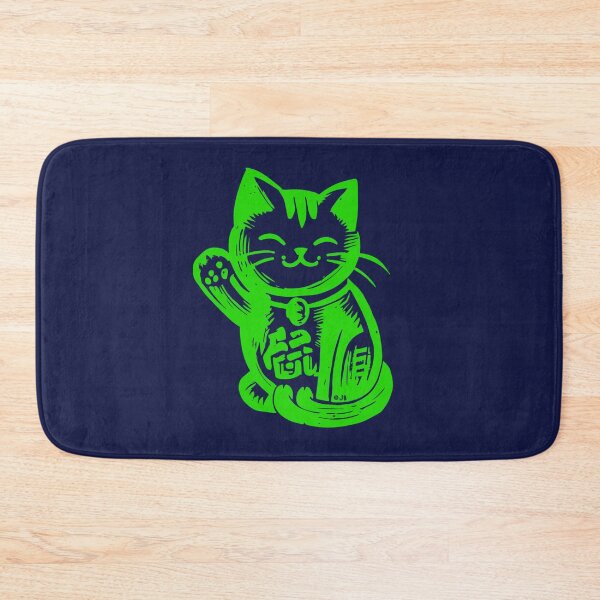Item preview, Lucky Waving Cat - Green designed and sold by FunnehGacha.
