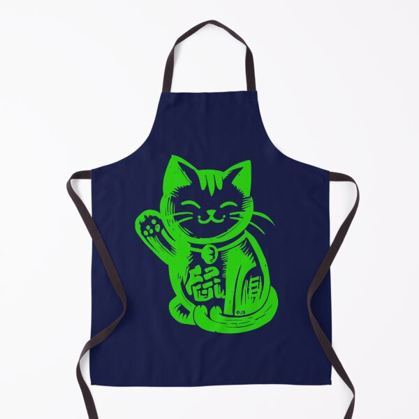 Item preview, Lucky Waving Cat - Green designed and sold by FunnehGacha.