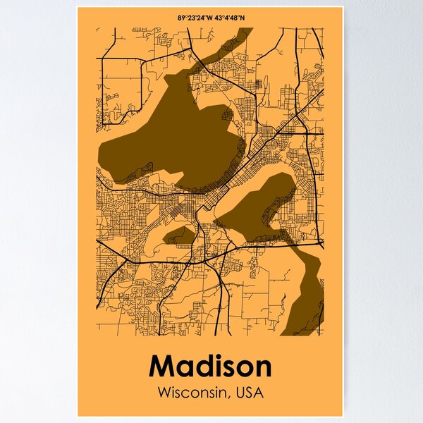 Item preview, Madison, Wisconsin, USA, City Road Map designed and sold by 2BROSMAPS1.
