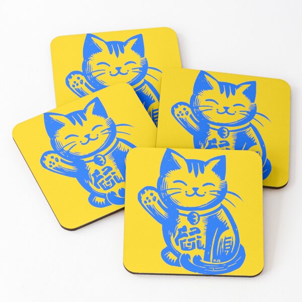 Item preview, Lucky Waving Cat - Blue designed and sold by FunnehGacha.
