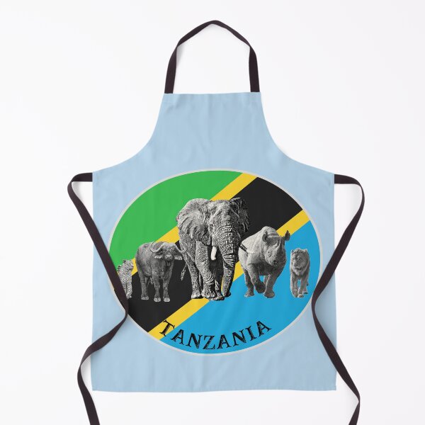Item preview, Proudly Tanzania Big 5 on Tanzania Flag for Wildlife Fans designed and sold by Scotch Macaskill.