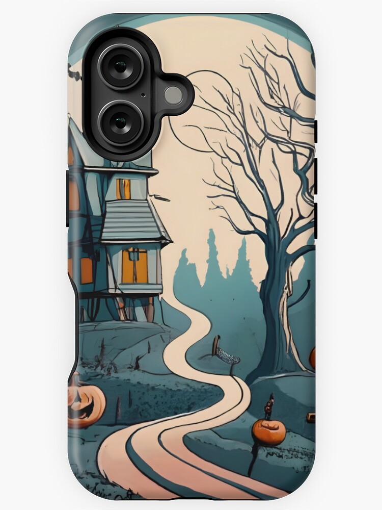 Thumbnail 1 of 4, iPhone Case, Halloween Spooky path to scary house designed and sold by Patricks-Art.