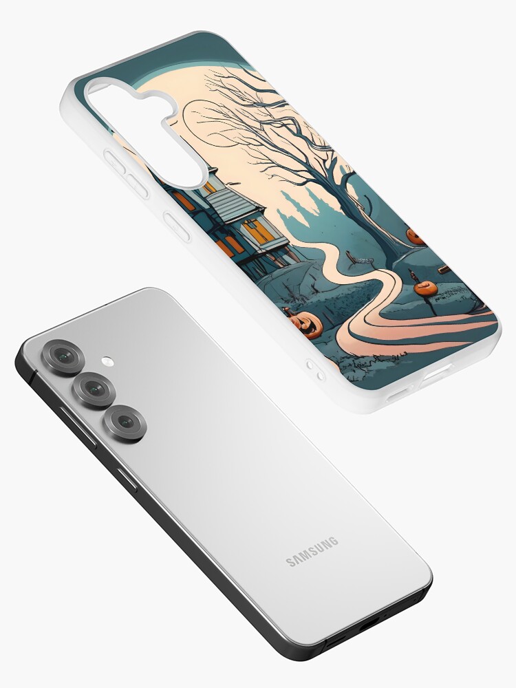 Thumbnail 2 of 4, Samsung Galaxy Phone Case, Halloween Spooky path to scary house designed and sold by Patricks-Art.