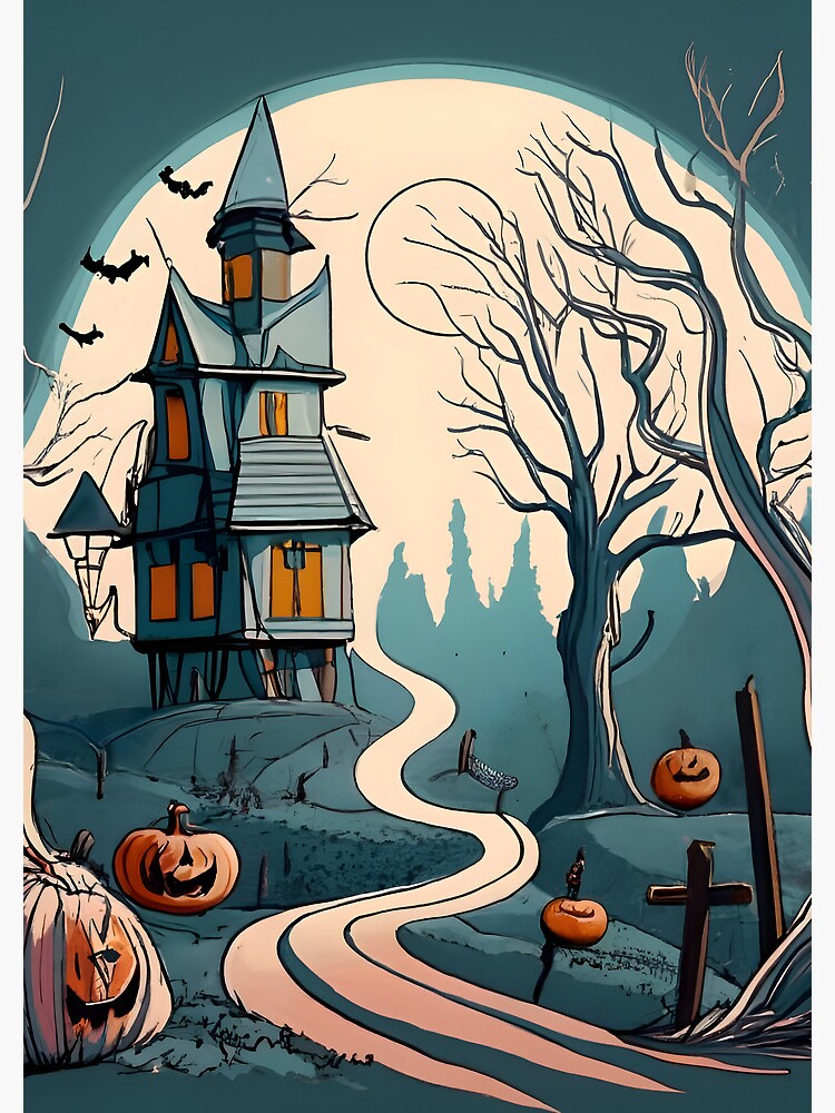 Thumbnail 3 of 3, Journal, Halloween Spooky path to scary house designed and sold by Patricks-Art.