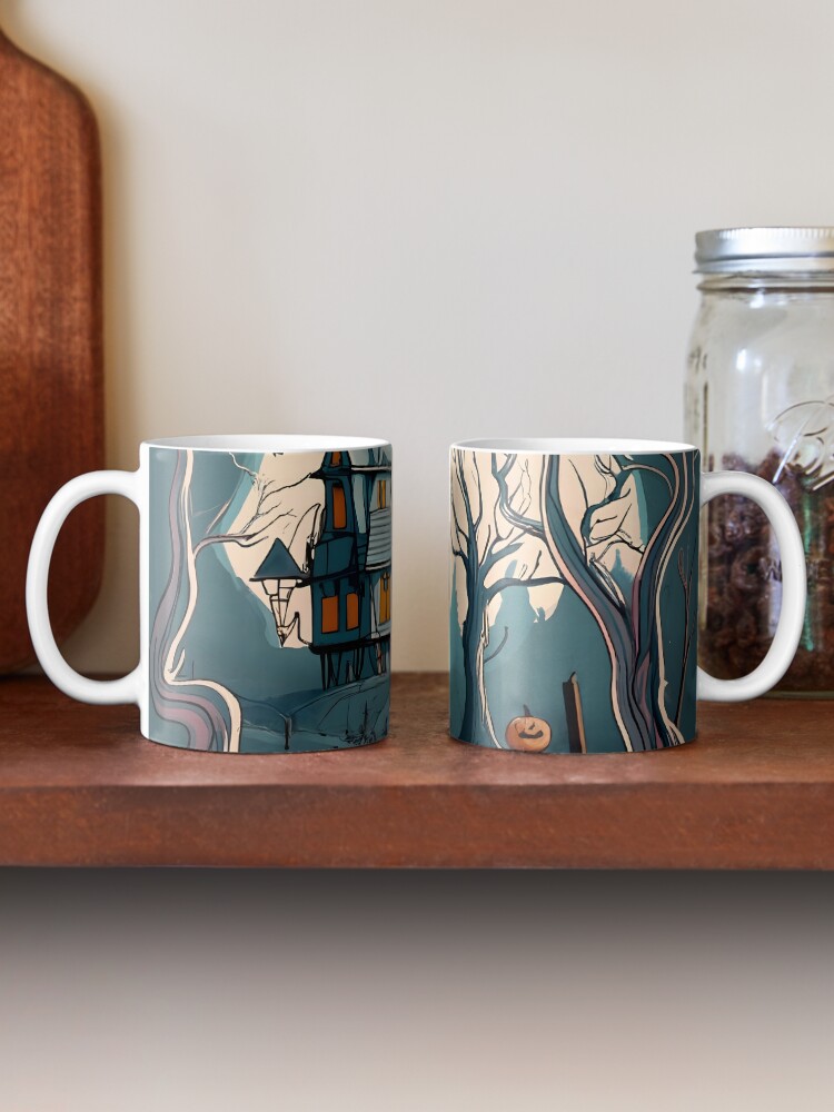 Thumbnail 2 of 6, Coffee Mug, Halloween Spooky path to scary house designed and sold by Patricks-Art.