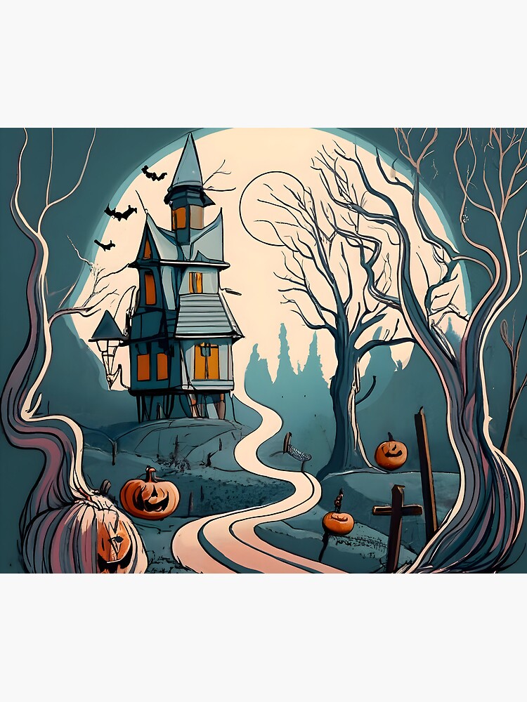 Thumbnail 5 of 5, Mouse Pad, Halloween Spooky path to scary house designed and sold by Patricks-Art.