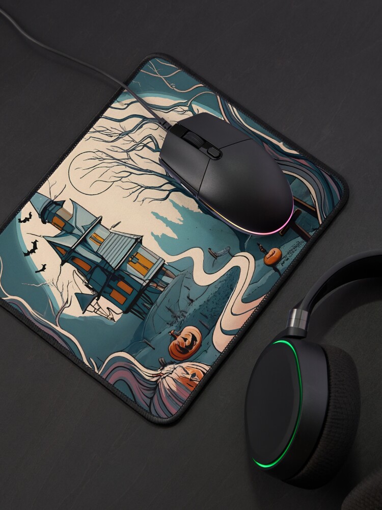 Thumbnail 4 of 5, Mouse Pad, Halloween Spooky path to scary house designed and sold by Patricks-Art.