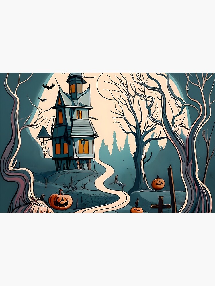 Thumbnail 4 of 4, Zipper Pouch, Halloween Spooky path to scary house designed and sold by Patricks-Art.