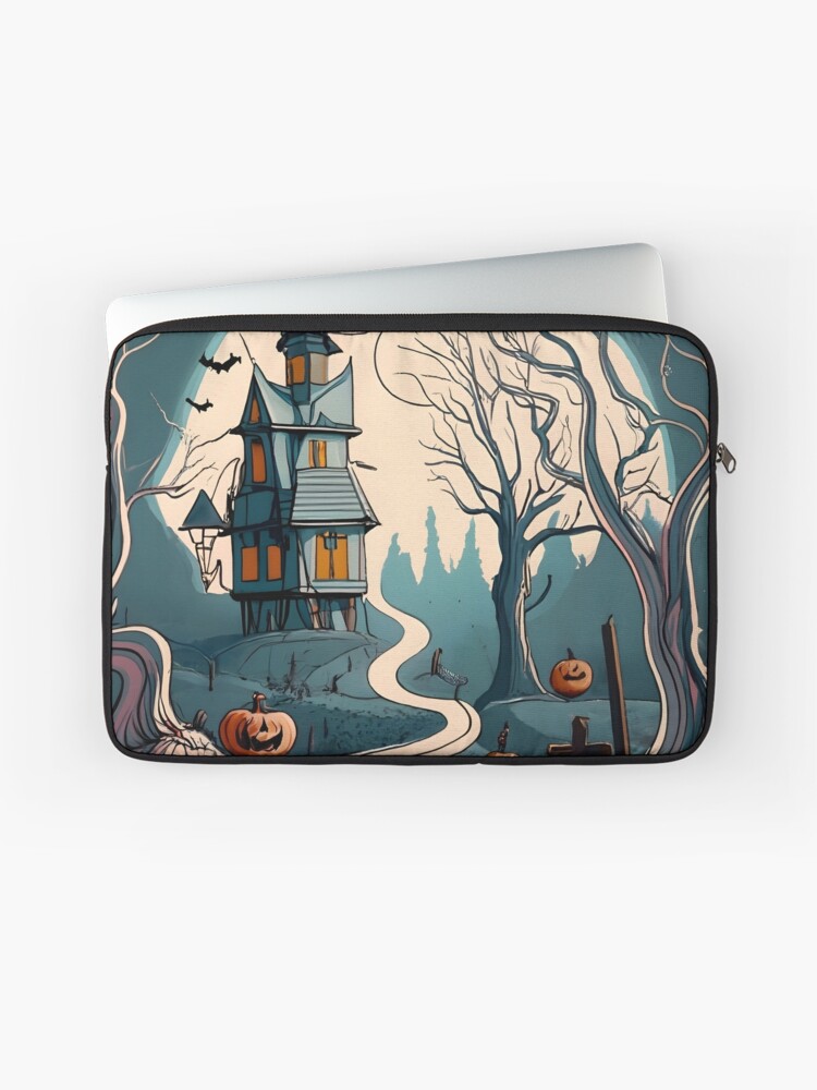 Thumbnail 1 of 2, Laptop Sleeve, Halloween Spooky path to scary house designed and sold by Patricks-Art.