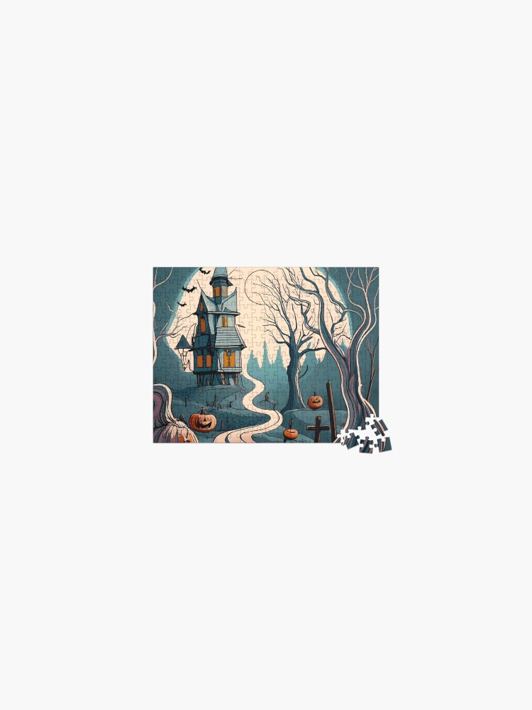 Thumbnail 1 of 2, Jigsaw Puzzle, Halloween Spooky path to scary house designed and sold by Patricks-Art.