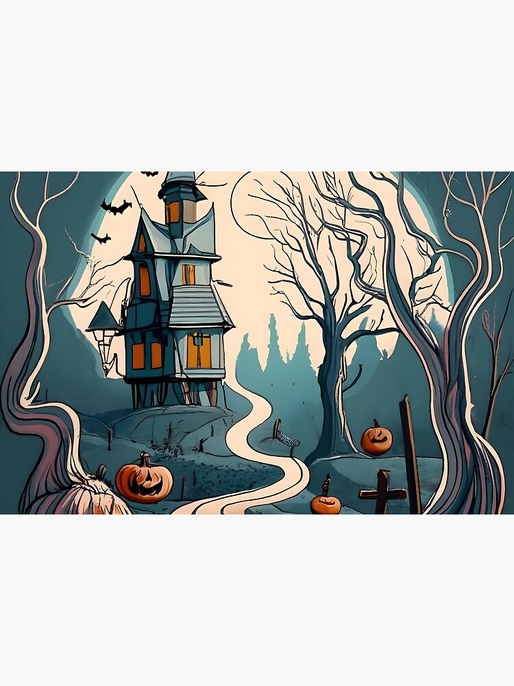 Thumbnail 6 of 6, Bath Mat, Halloween Spooky path to scary house designed and sold by Patricks-Art.