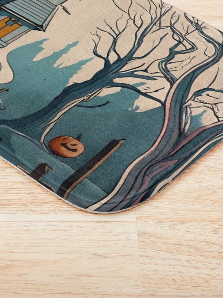 Thumbnail 3 of 6, Bath Mat, Halloween Spooky path to scary house designed and sold by Patricks-Art.