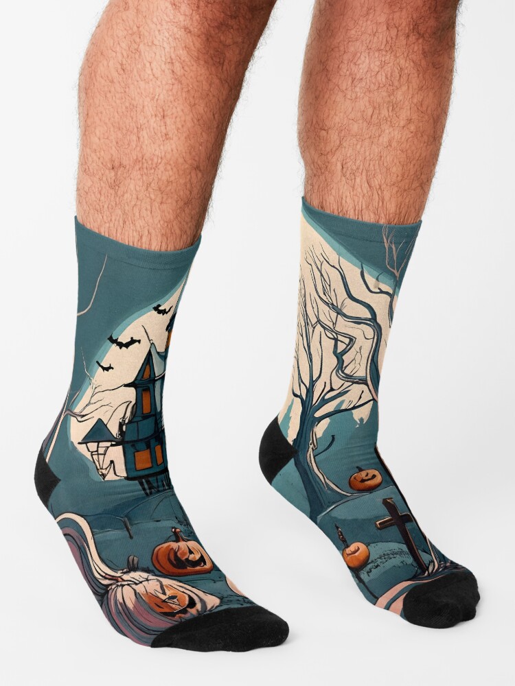 Thumbnail 3 of 5, Socks, Halloween Spooky path to scary house designed and sold by Patricks-Art.