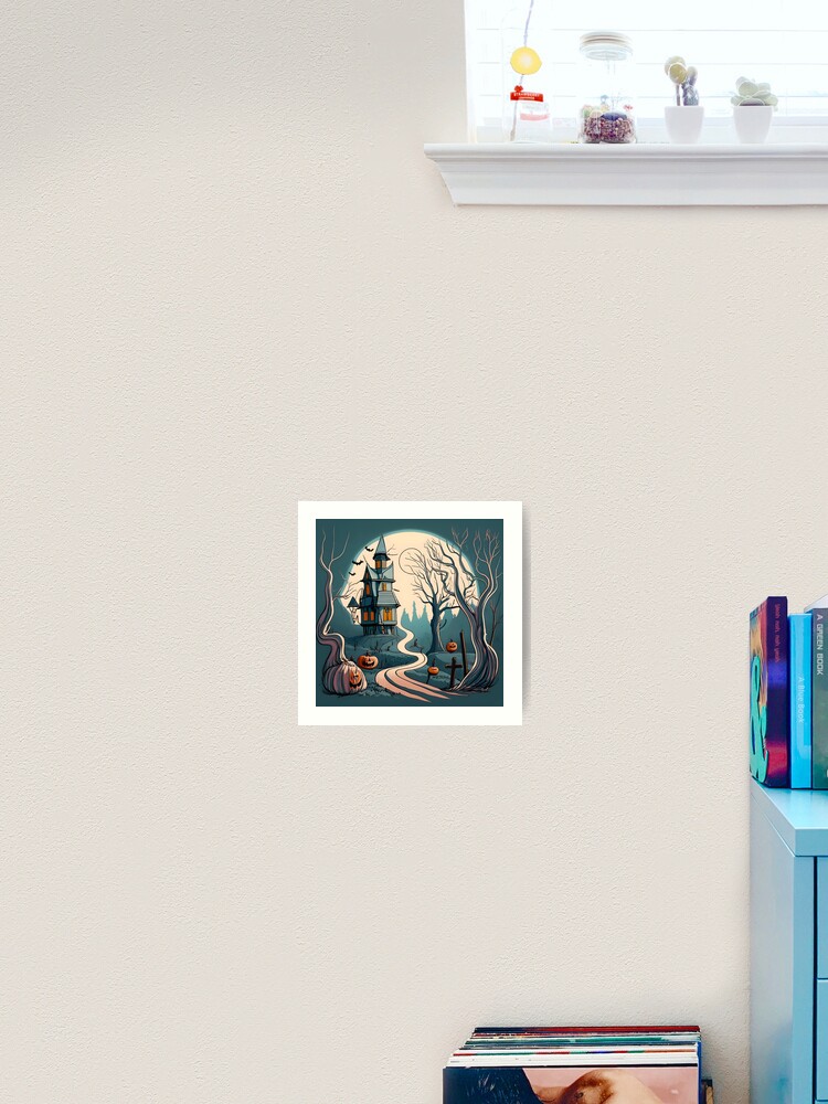 Thumbnail 1 of 3, Art Print, Halloween Spooky path to scary house designed and sold by Patricks-Art.