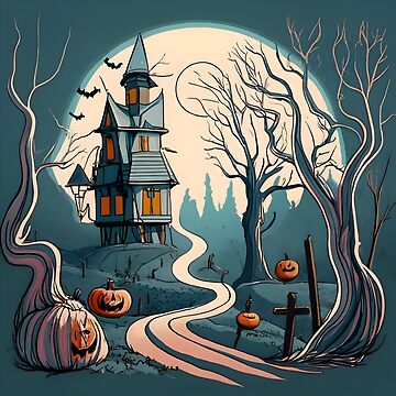 Artwork thumbnail, Halloween Spooky path to scary house by Patricks-Art