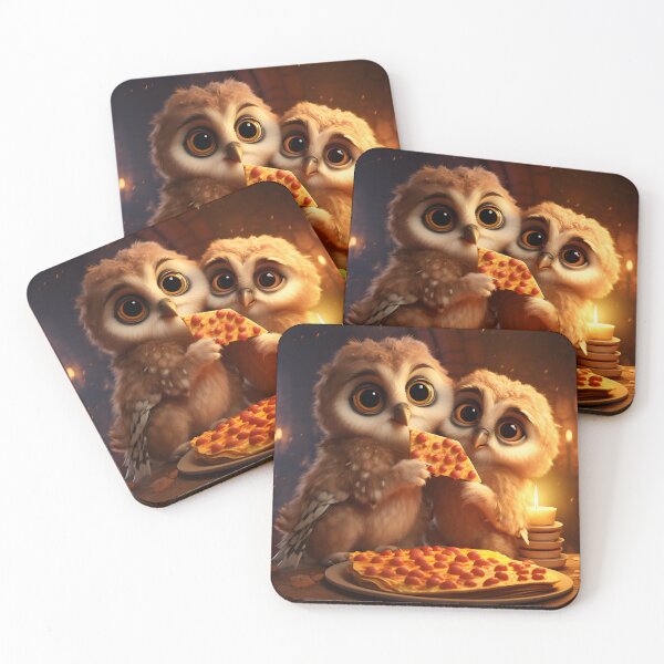 Item preview, Owl brothers sharing a pizza!! designed and sold by banpaltee.