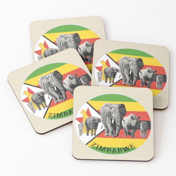 Item preview, Proudly Zimbabwe Big 5 on Zimbabwe Flag for Wildlife Fans designed and sold by Scotch Macaskill.