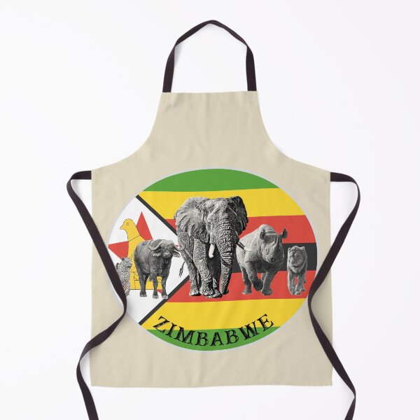 Item preview, Proudly Zimbabwe Big 5 on Zimbabwe Flag for Wildlife Fans designed and sold by Scotch Macaskill.