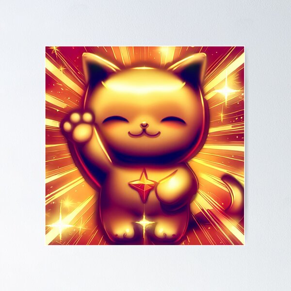 Americanflat - Cat Lucky Cat by Anderson Design Group - 11x14 Poster Art  Print