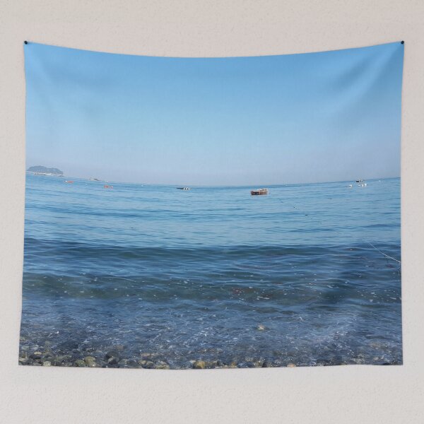 Item preview, The serene Mongdol(Pebble) Beach, clear water, and the horizon. designed and sold by ANKOMALL.