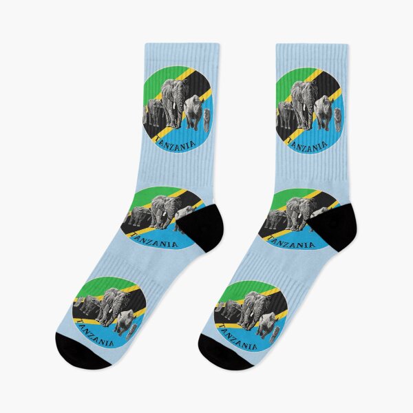 Item preview, Proudly Tanzania Big 5 on Tanzania Flag for Wildlife Fans designed and sold by Scotch Macaskill.