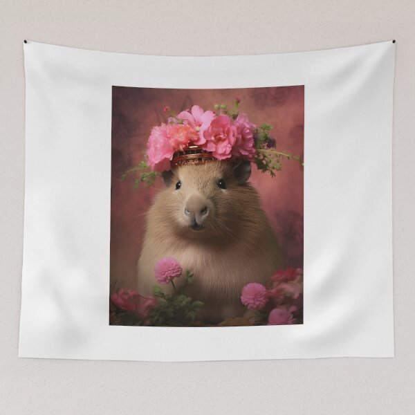 Item preview, Capybara loves flowers designed and sold by banpaltee.