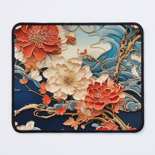 Item preview, Japanese Satsuma Ceramic Tile Design IV: Storm Clouds and Flowers designed and sold by stevepmp.