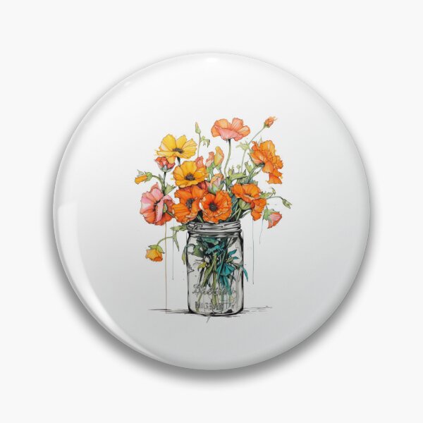 Item preview, Mason jar with flowers designed and sold by Nice En.