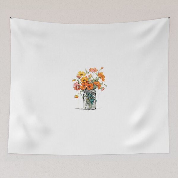 Item preview, Mason jar with flowers designed and sold by Nice En.