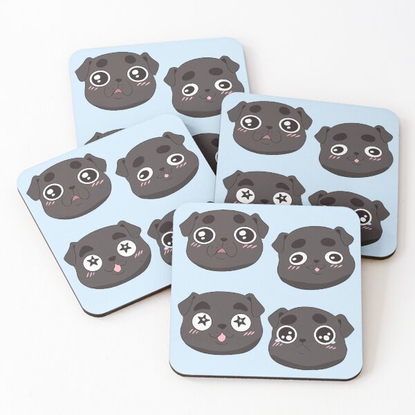 Item preview, Cute funny black pug face pattern  designed and sold by Yaragold.