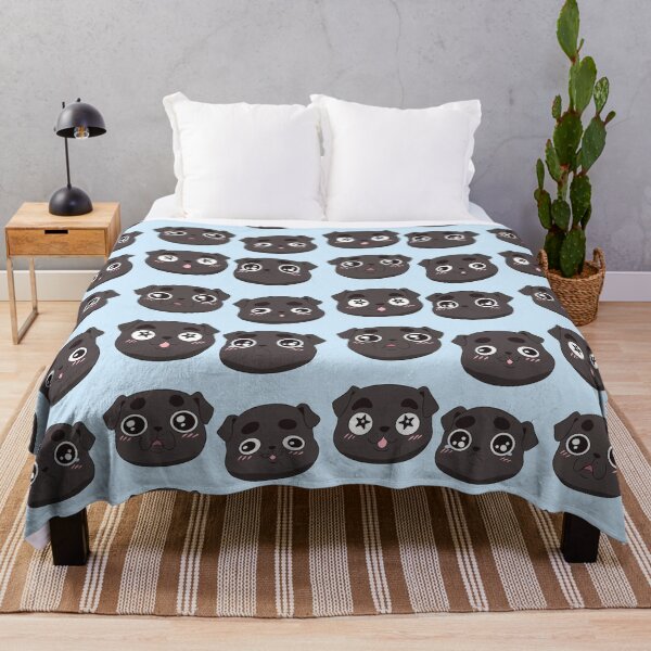 Item preview, Cute funny black pug face pattern designed and sold by Yaragold.