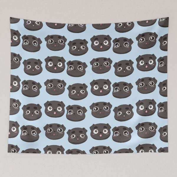 Item preview, Cute funny black pug face pattern  designed and sold by Yaragold.