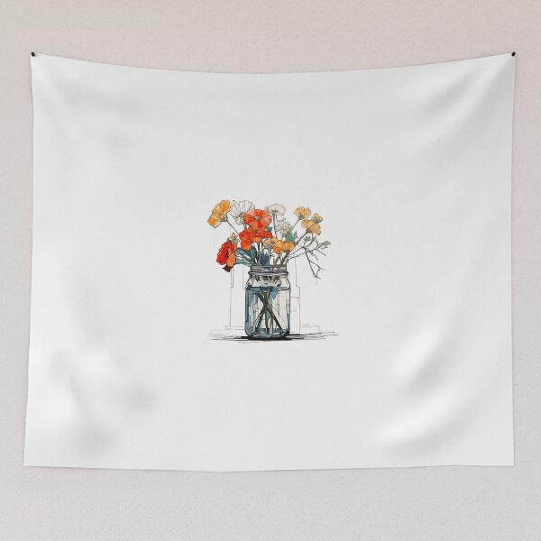 Item preview, Mason jar with flowers designed and sold by Nice En.