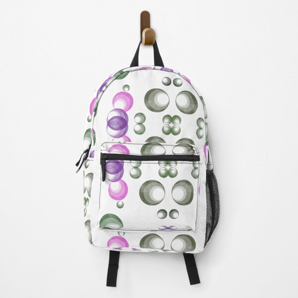 Item preview, Abstract geometric print with green and pink bubbles designed and sold by Martapp.