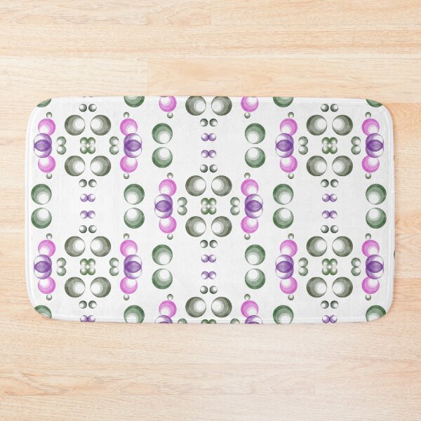 Item preview, Abstract geometric print with green and pink bubbles designed and sold by Martapp.