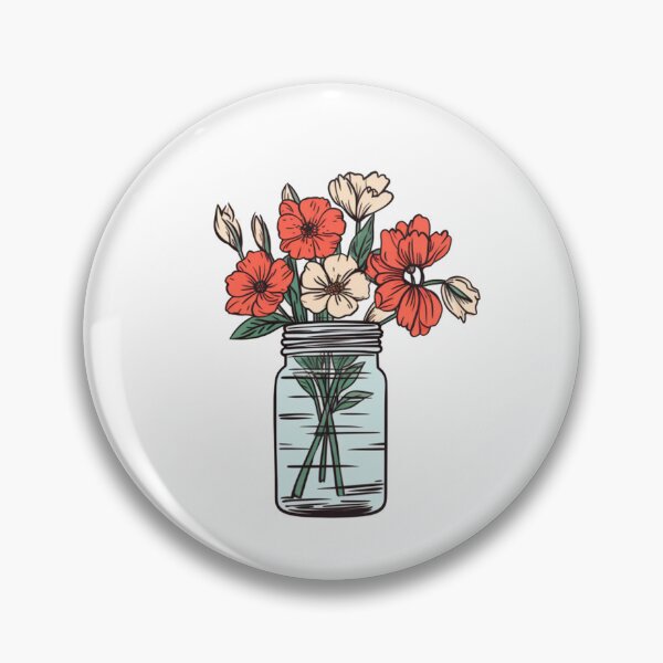 Item preview, Mason jar with flowers designed and sold by Nice En.