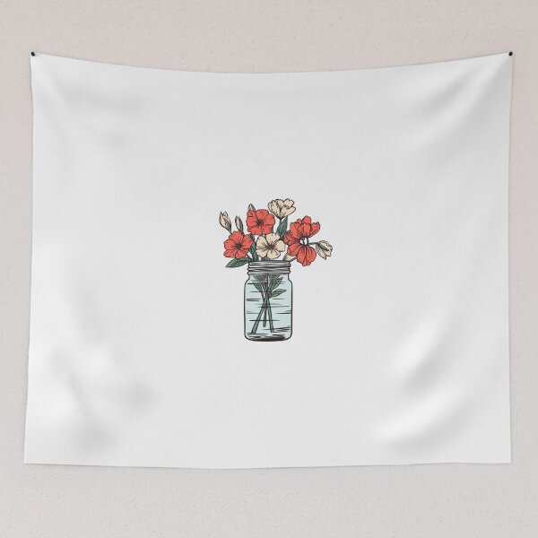 Item preview, Mason jar with flowers designed and sold by Nice En.