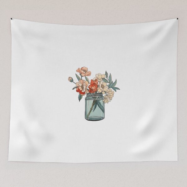 Item preview, Mason jar with flowers designed and sold by Nice En.