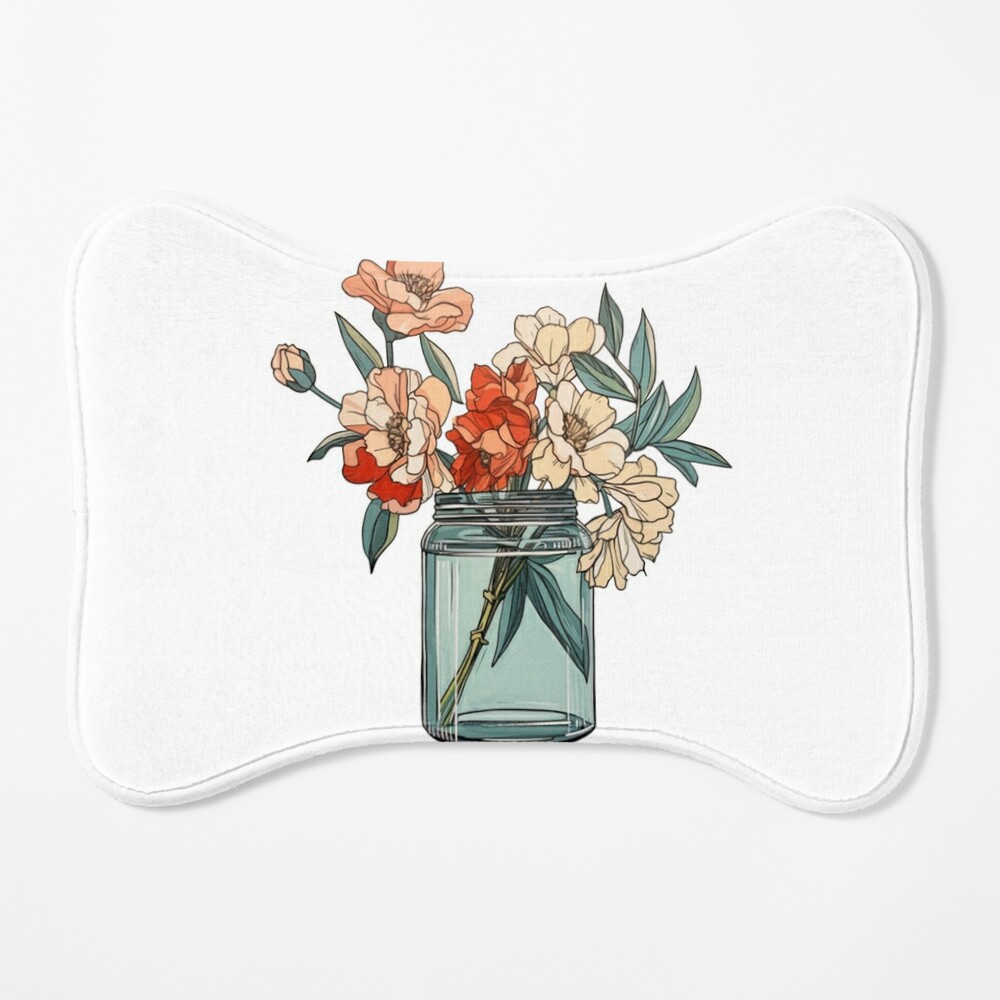 Mason Jar Bouquet Tea Towel