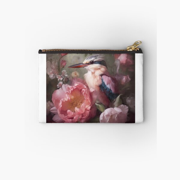 Item preview, Kingfisher in Peonies designed and sold by Peonysunday.