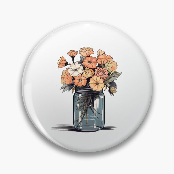 Item preview, Mason jar with flowers designed and sold by Nice En.