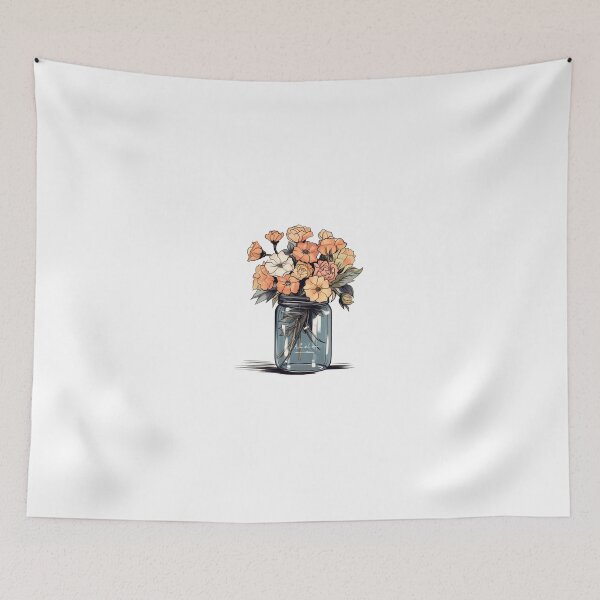 Item preview, Mason jar with flowers designed and sold by Nice En.