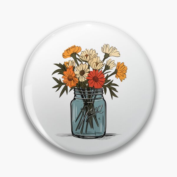 Item preview, Mason jar with flowers designed and sold by Nice En.