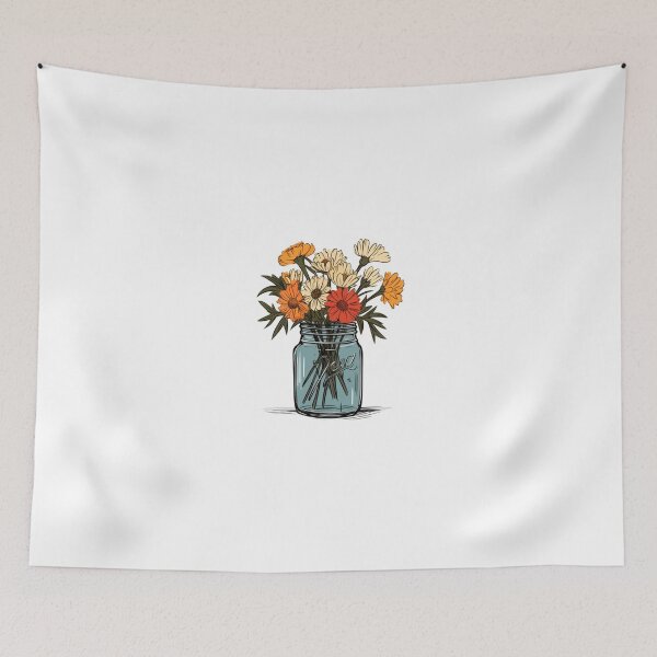 Item preview, Mason jar with flowers designed and sold by Nice En.