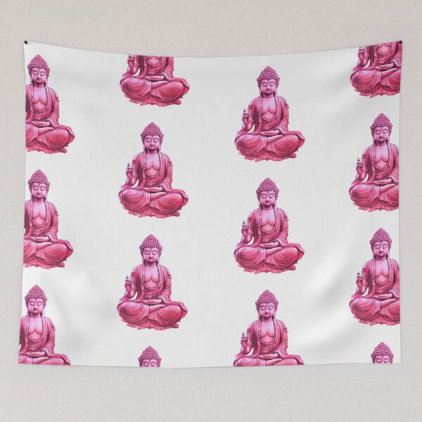Artikelvorschau, Rosa Buddha-Statue-Aufkleber entworfen und verkauft von MartynGrey.