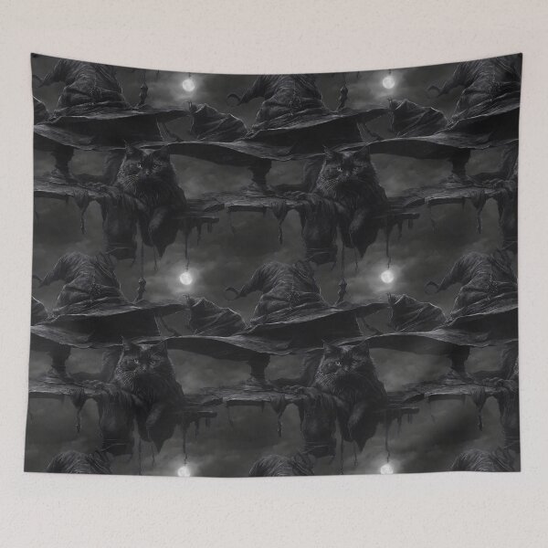 Item preview, Black Cat & Witches Hats designed and sold by RailtonArt.