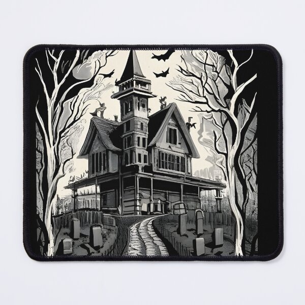 Item preview, Black and White Haunted House designed and sold by DRESSED-UP-CUBS.